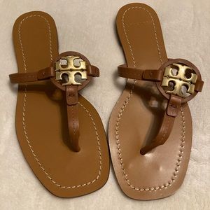 Tori Burch Square Toe Leather Sandals